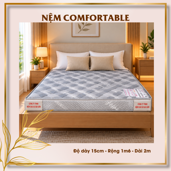 Nệm Cao Su Non Tổng Hợp Comfortable Dày 20cm Rộng 1m6 Dài 2m