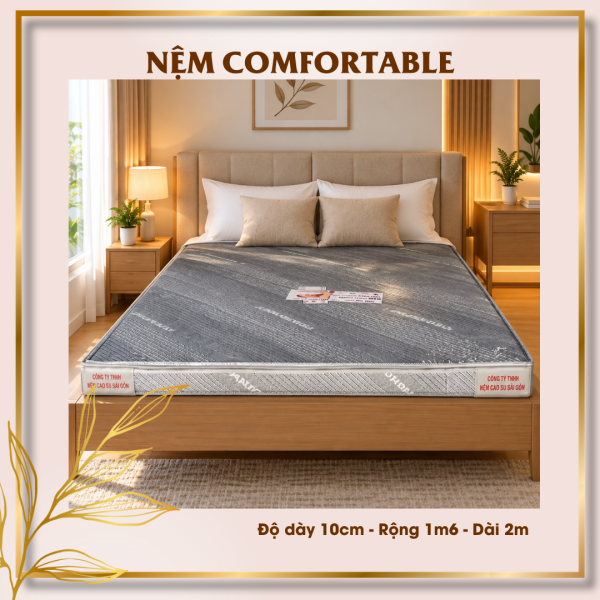 Nệm Cao Su Non Tổng Hợp Comfortable Dày 10cm Rộng 1m6 Dài 2m