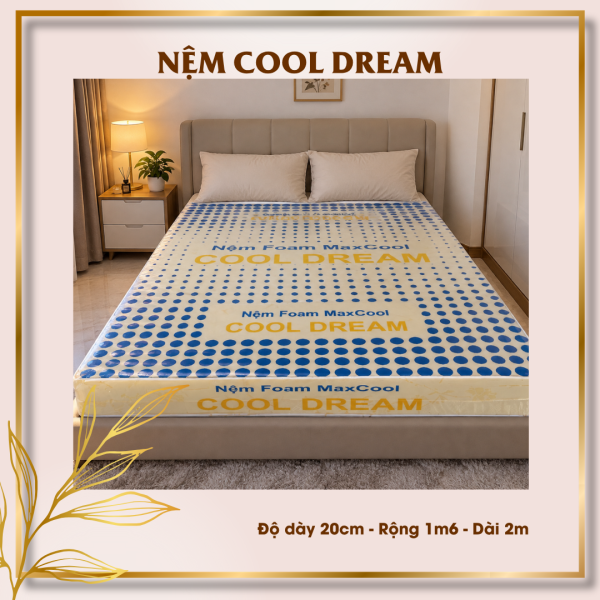 Nệm Cao Su Non Cao Cấp Cool Dream Dày 20cm Rộng 1m6 Dài 2m