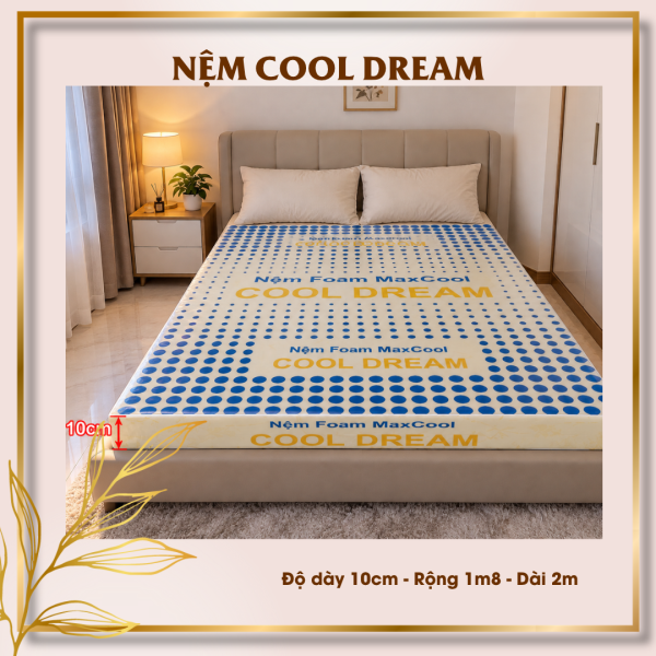 Nệm Cao Su Non Cool Dream Dày10cm Rộng 1m8 Dài 2m