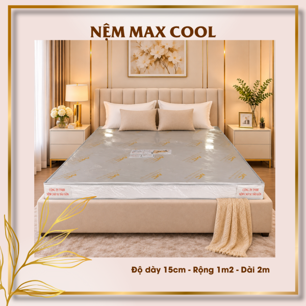 Nệm Cao Su Non Max Cool Dày 15cm Rộng 1m2 Dài 2m